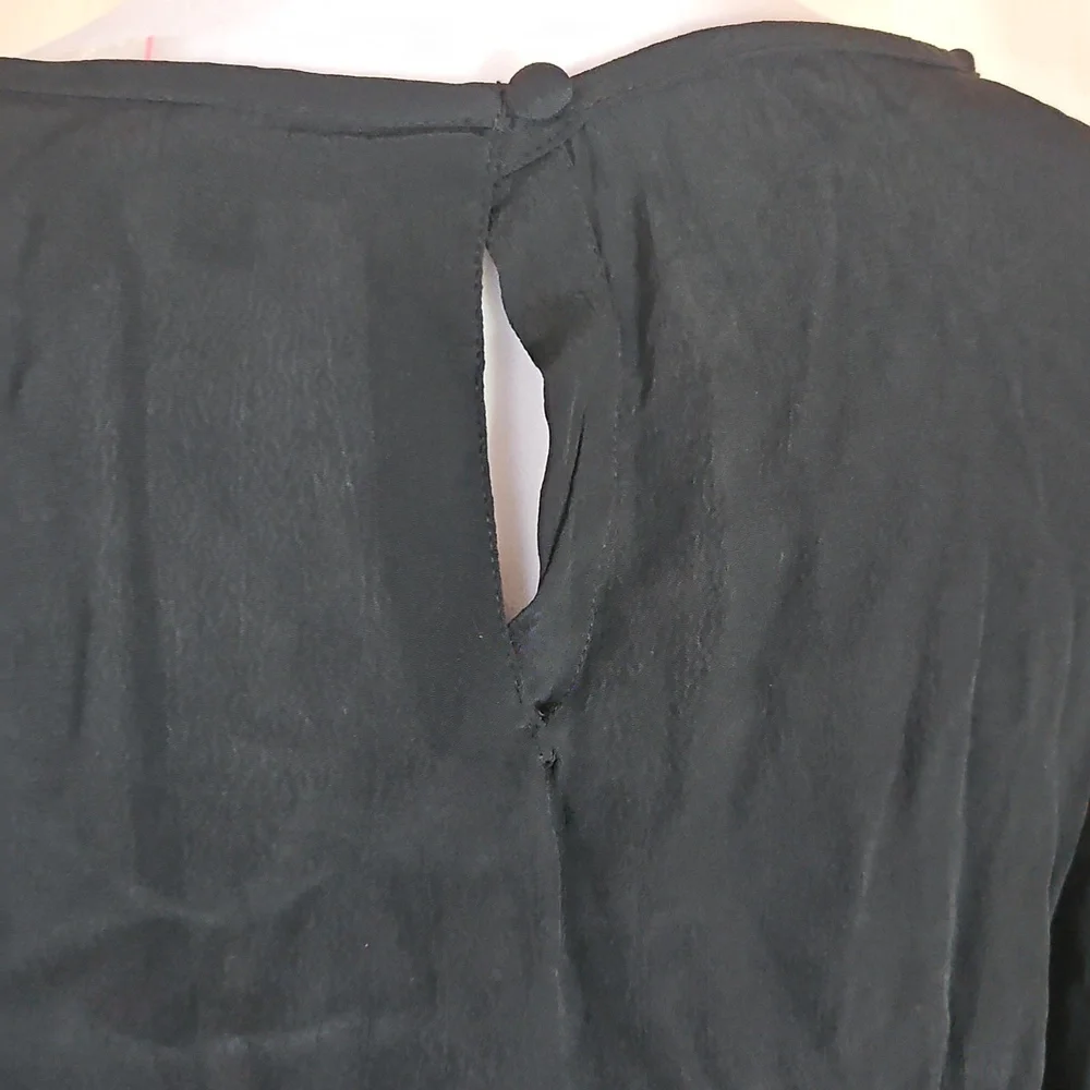 Topshop Embellished Mesh Yoke Blouse Womens 8 Western Alt Statement Fall Concert